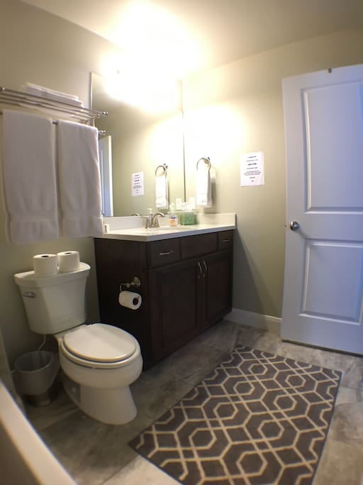 Your own private bathroom with soft, clean towels and all the necessities.