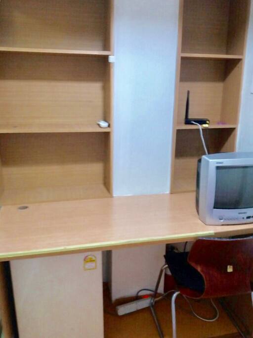 Tv refrigerator,bookshelves