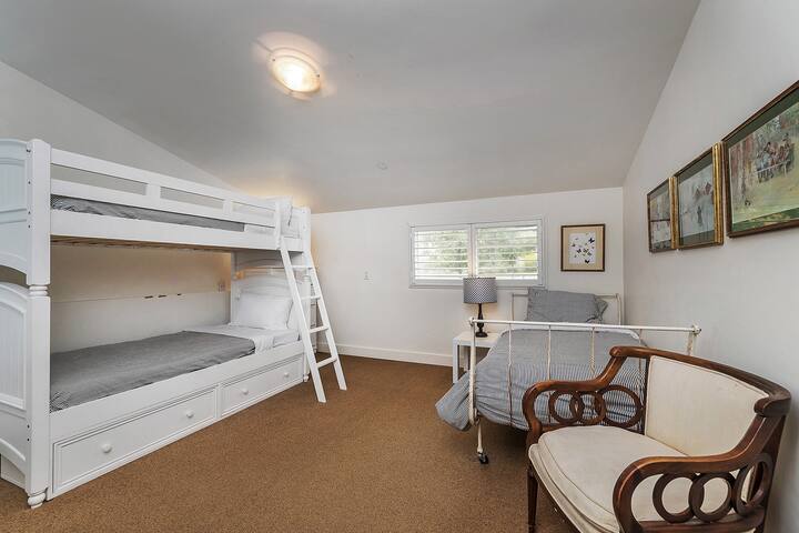 Dairy House Bedroom w/ Twin Bunk Beds and a Single Twin Bed 
Sleeps 3