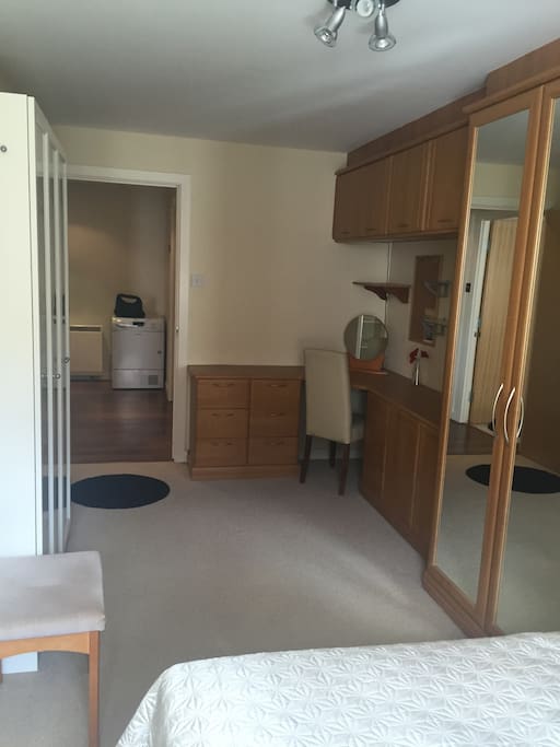 Big room with queen bed