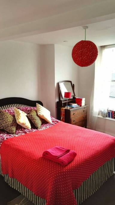 Bedroom. Personal tea facilities and hair dryer included. I hope you find this to be a warm, cosy room for your stay.