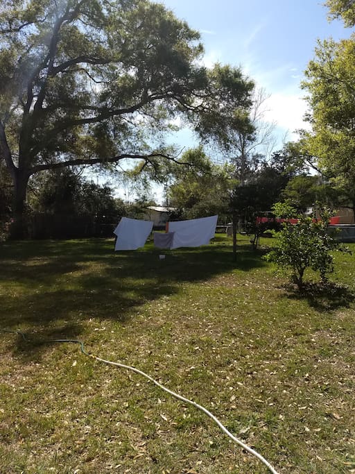 Clothesline for towels and bathing suits