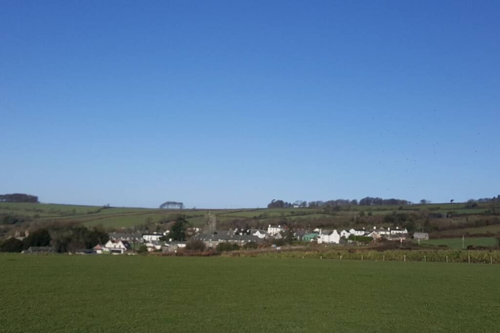 view of the village from Endsleigh