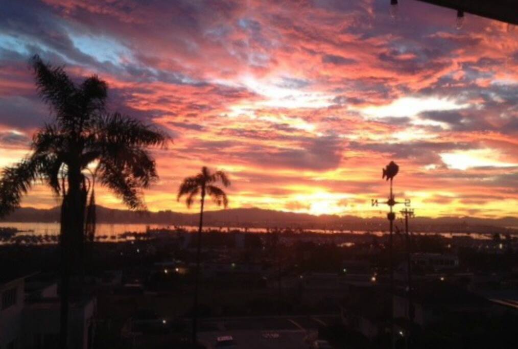 A recent sunrise looking out from the deck.