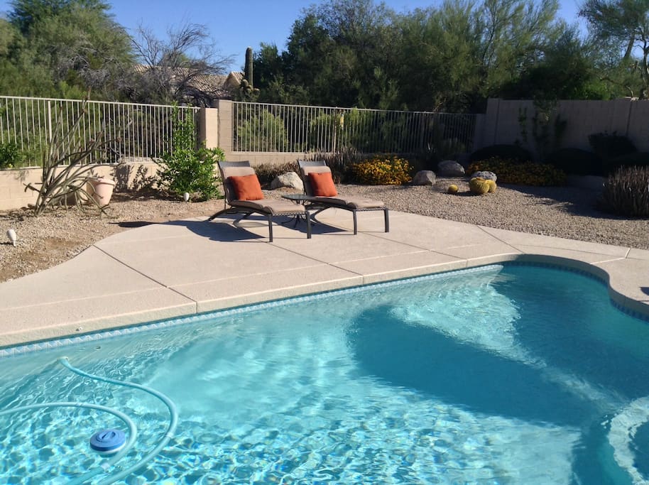Pool and extended patio area.