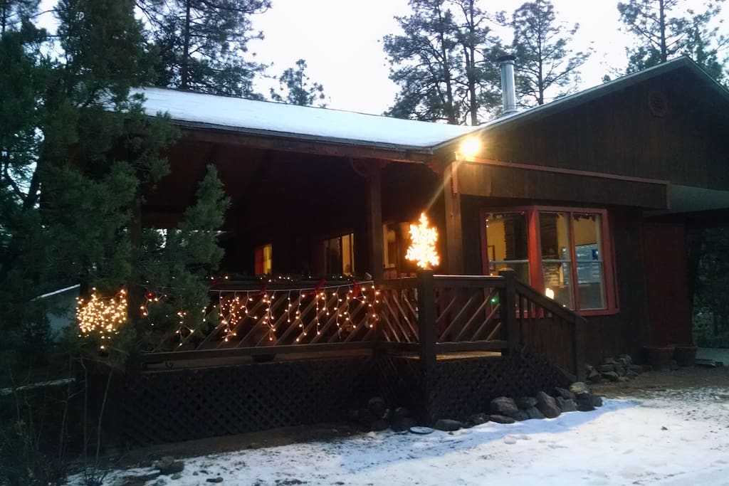 Winter At Cabin In The Woods