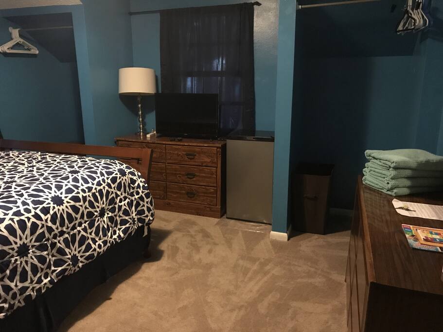Small refrigerator in room (others in house for your use also), Roku tv with netflix, internet tv and spectrum cable with showtime/epix