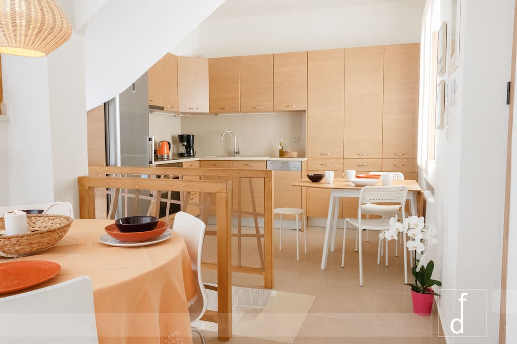 the kitchen