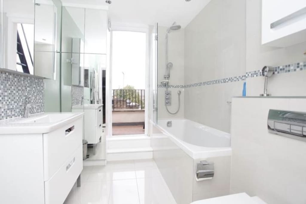 New bathroom with rain shower