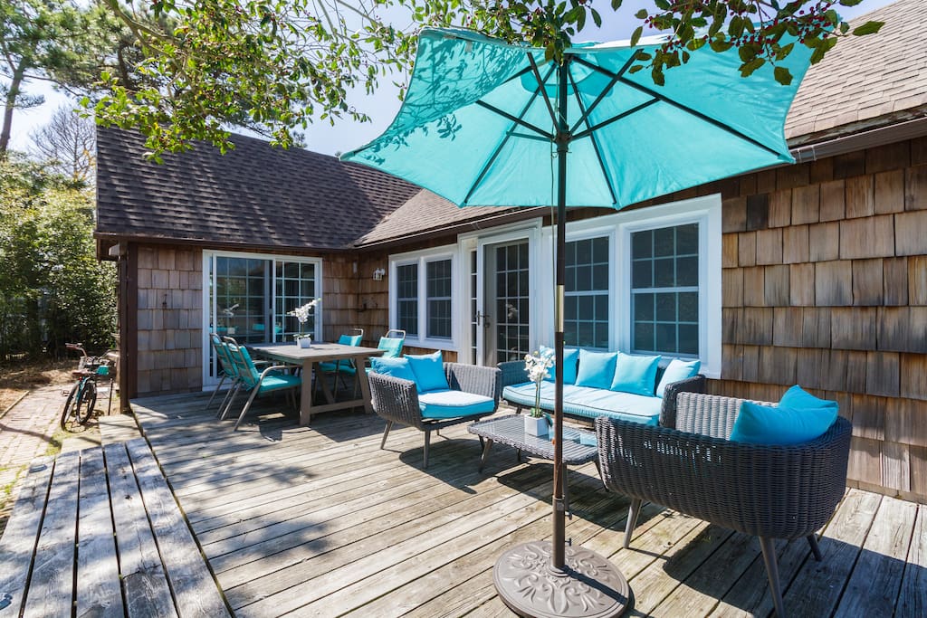 With this extremely private deck and modern home, this Ocean Bay Park retreat is ready for your vacation!