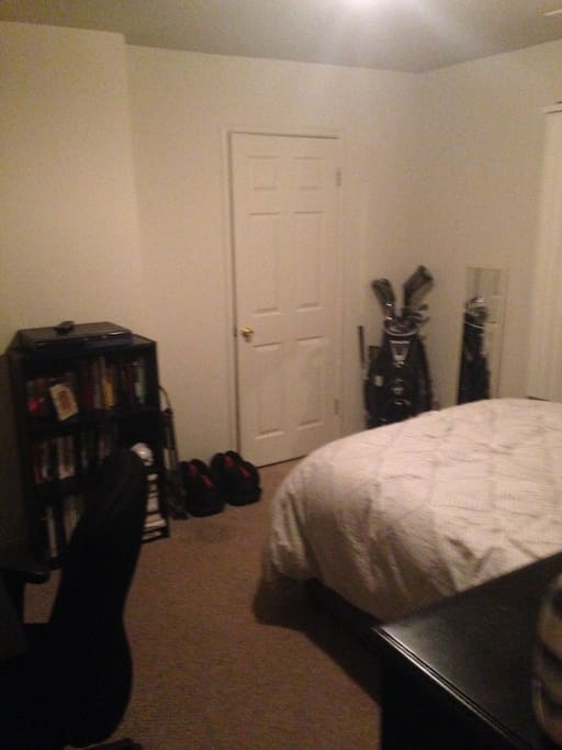 View with the bed (with washed linens upon arrival)