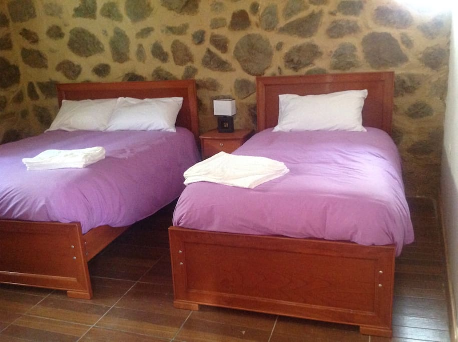 Las camas son súper cómodas, puedes escuchar el sonido del agua el cual es muy relajante. Está habitación cuenta con una cama matrimonial y una simple.
