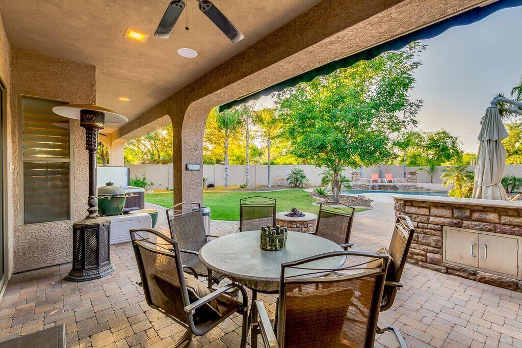 Backyard Patio with built in kitchen
