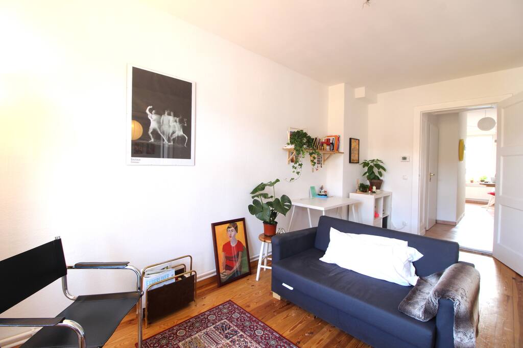 A perfect working place can be found in the living room, the desk is also suitable for using your notebook.