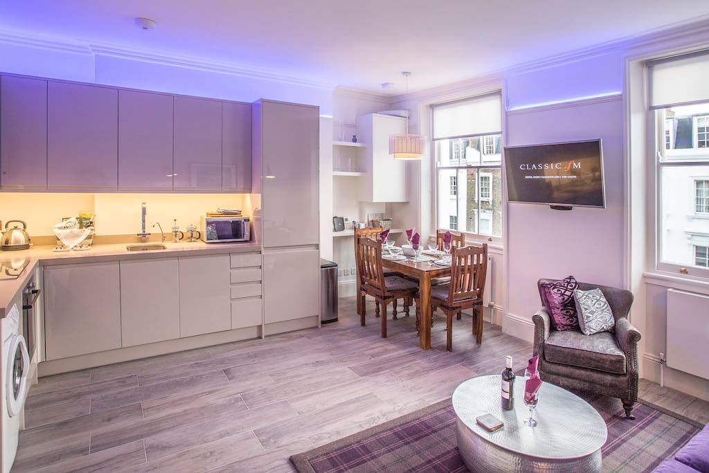 Newly fitted open plan kitchen
