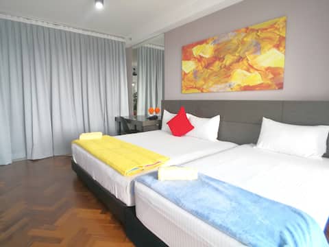 Lv39 Sunrise Seaview Condo Balcony,1km to Gurney,5
