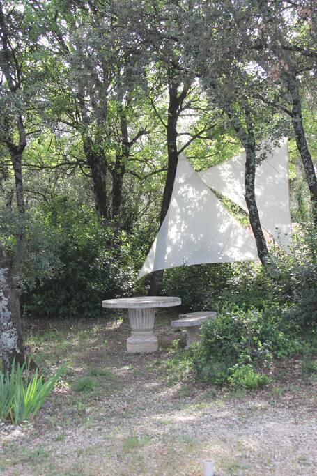 espace privatif devant le gite