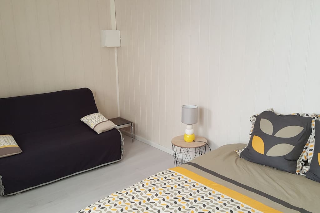 la chambre avec le canapé convertible
