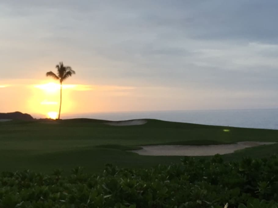 Sunsets daily over the ocean and golf course