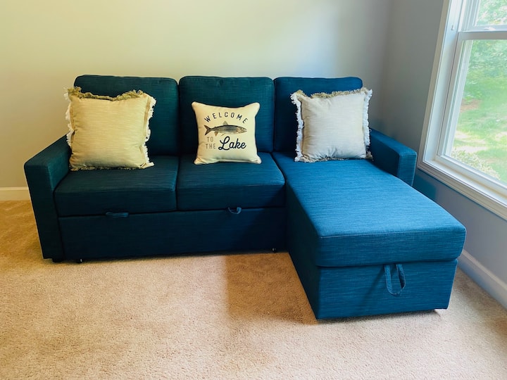 Pullout sleeper sofa in the office