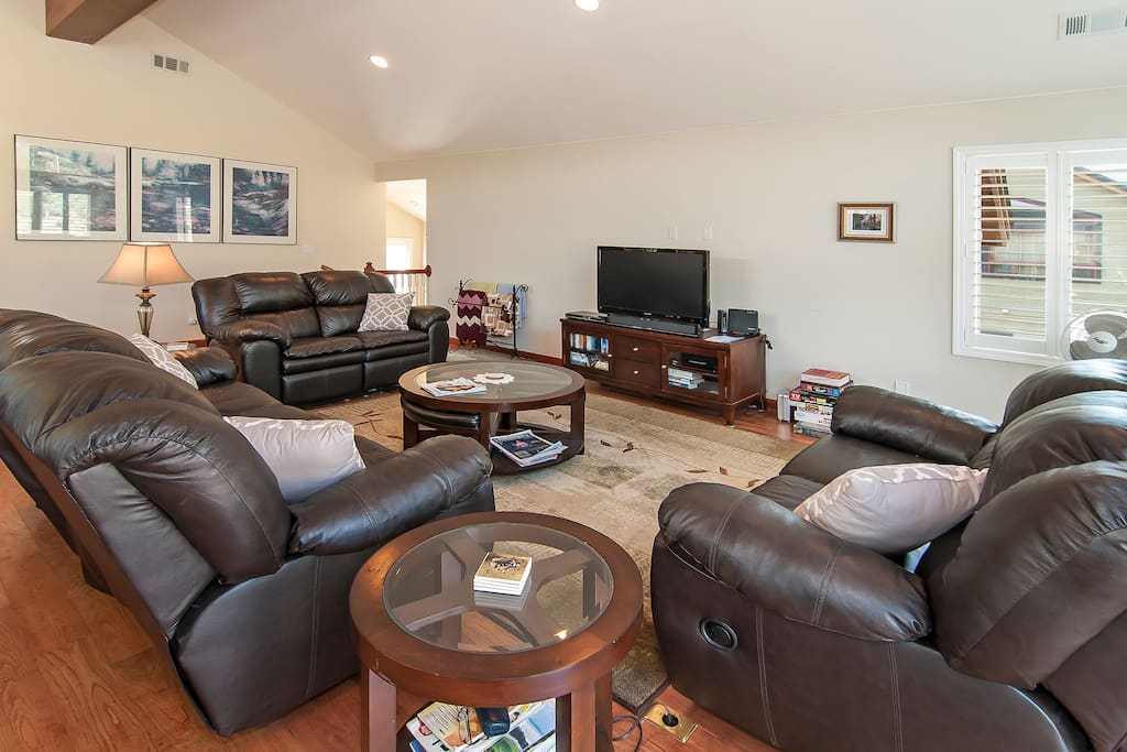 View of the living room looking at the flat screen TV