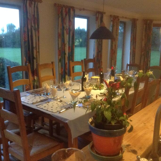 Informal kitchen dining for up to 12