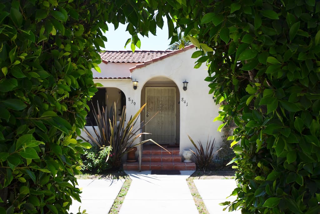 The entrance to the beautiful West Hollywood Spanish Style Duplex.