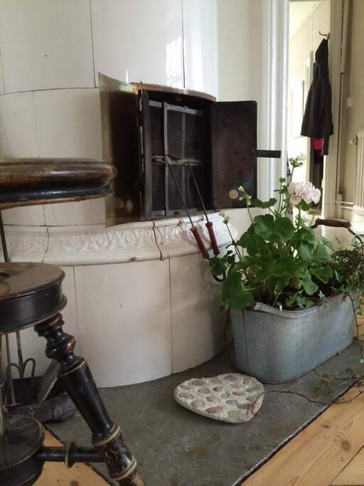 The house has a charming old touch and both fire places are at use.