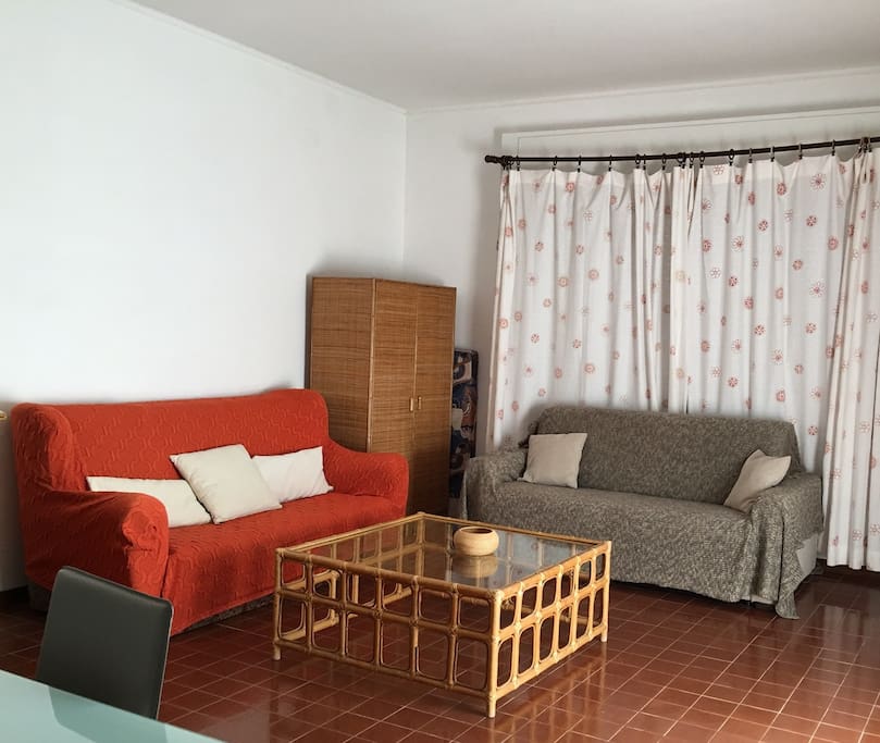 Due divani comodi. Quello a destra è un divano letto molto buono.