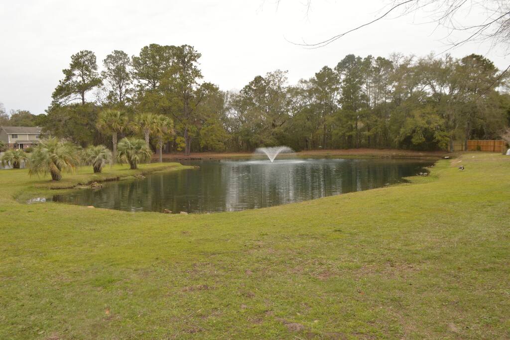 Pond behind the unit.