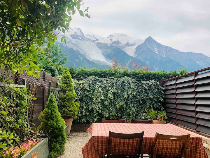 Chamonix Terrasse Avec Superbe Vue Sur Mont-blanc - Chamonix-Mont-Blanc
