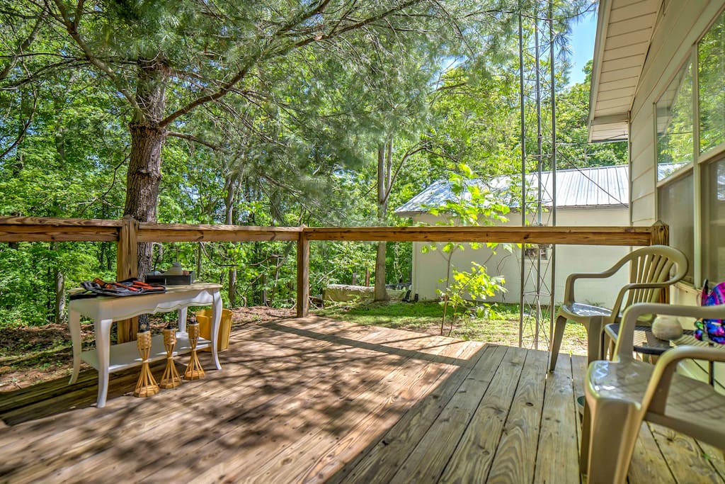 The spacious back deck is the perfect place to enjoy the outdoors.