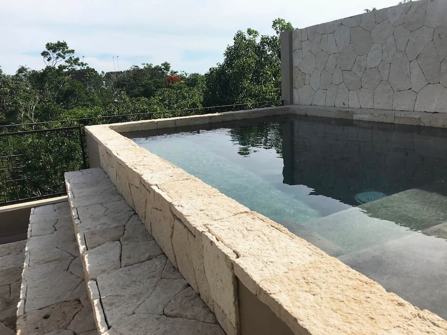 Piscina descubierta en el primer piso.