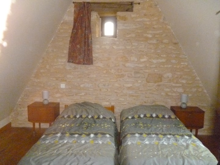 mezzanine slaapkamer met 2 bedden 90 cm