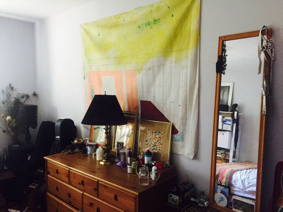 Dresser in bedroom.
