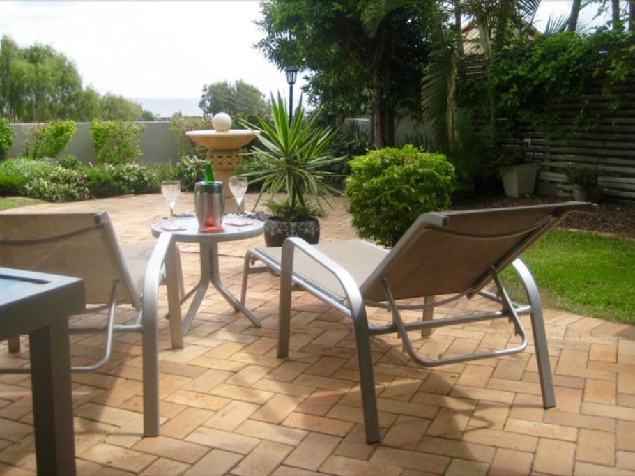 The private garden with spectacular views to the ocean. The perfect place to relax.