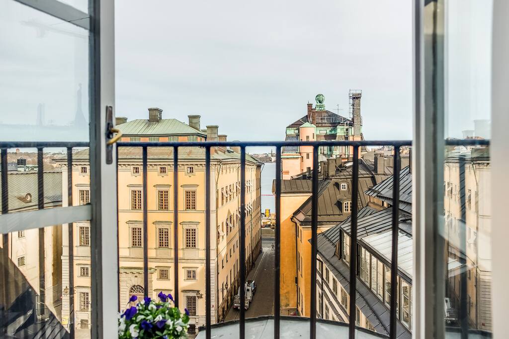 View from the balcony facing the medieval square Järntorget