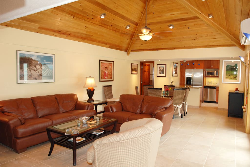 Spacious comfortabel living/dining room, stereo system, cable TV