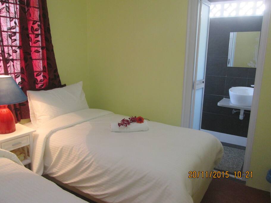 Attached bathroom comes with the bedroom