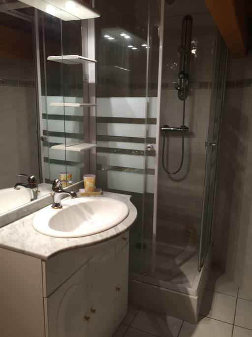 Salle d'eau avec douche