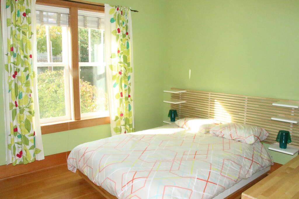 Big window with views to the backyard