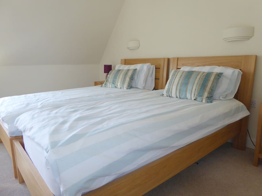 Equipped with twin beds with memory foam mattresses