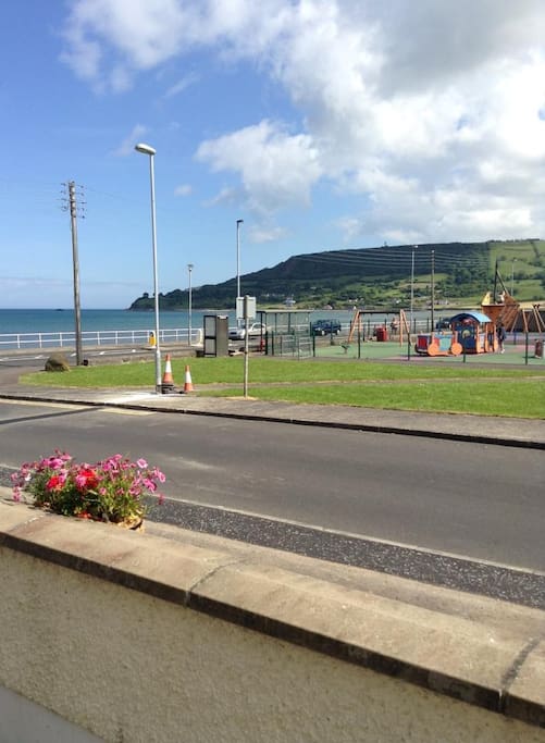The view from the front door. The local play area