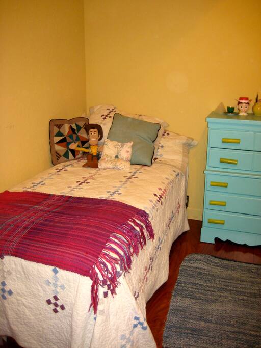 One twin bed . . .