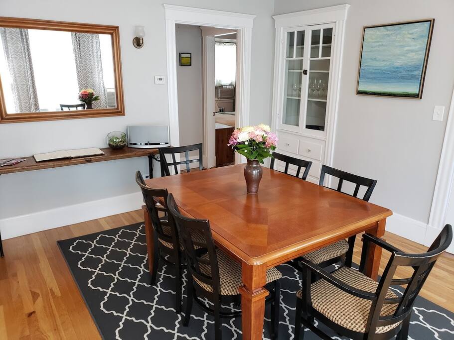 Gather round for a meal, this apartment come stocked with everything you may need to feel at home.