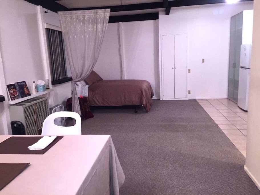 The spacious studio