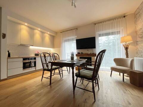 Cozy apartment with fireplace & free parking
