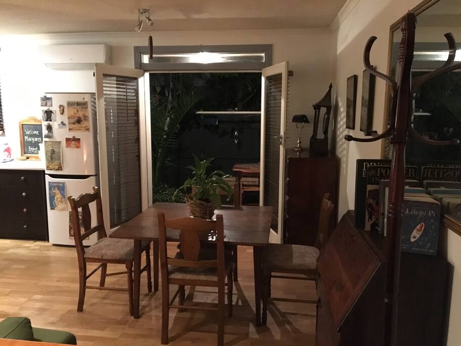Open French doors on a warm balmy eve, feels lovely.
