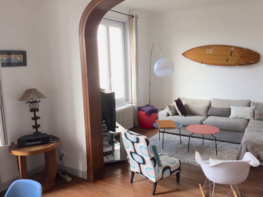 Salon sud avec vue océan.