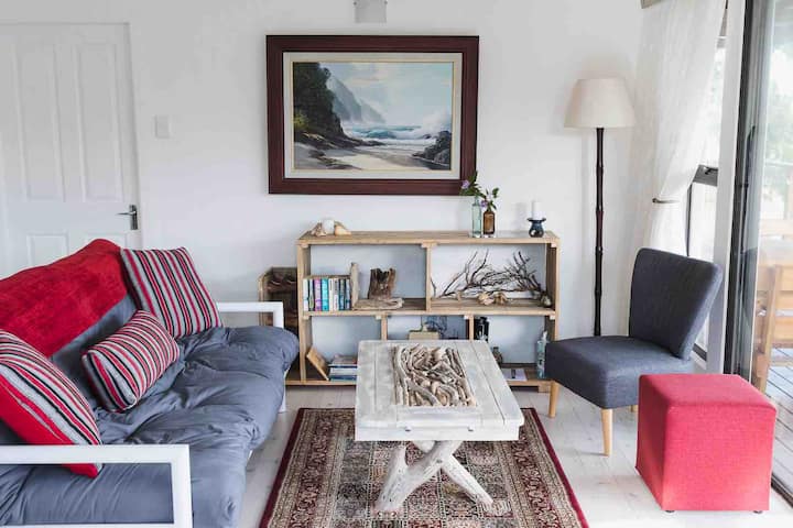 Sleeper couch (suitable for two small children) in the living space